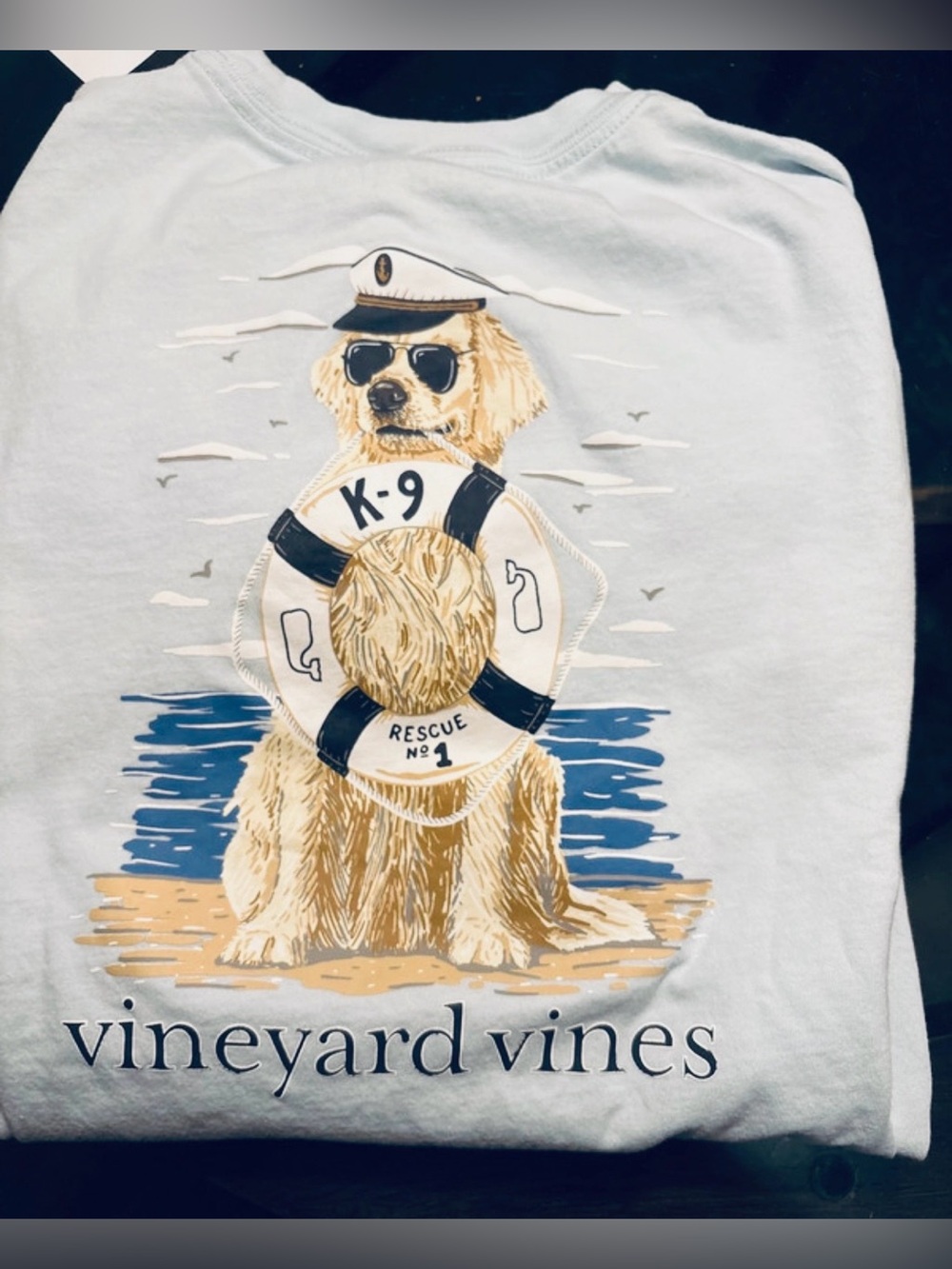 Vineyard Vines Boys size Medium Pale Blue Long-Sleeve Pocket Tee